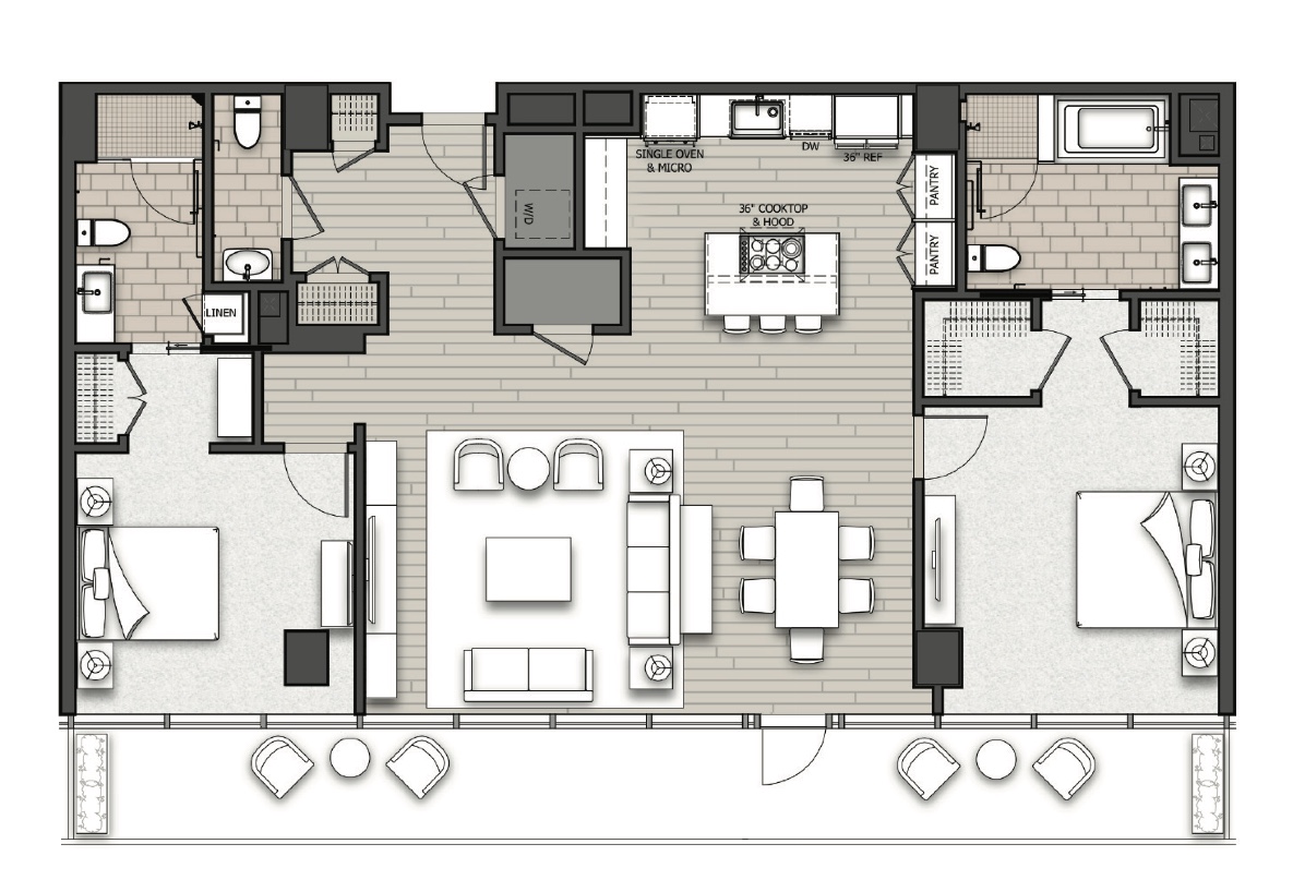 Floor Plan for Residence at the Sawyer Luxury Condo